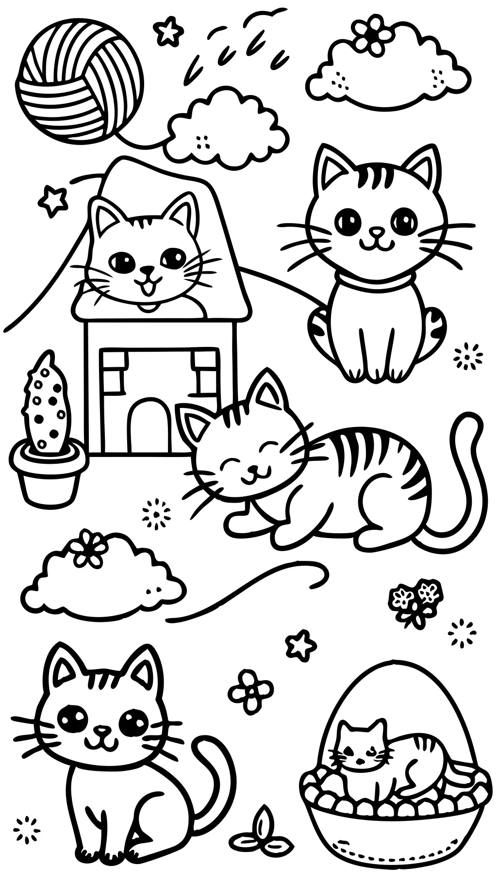 Páginas para colorear de gatitos